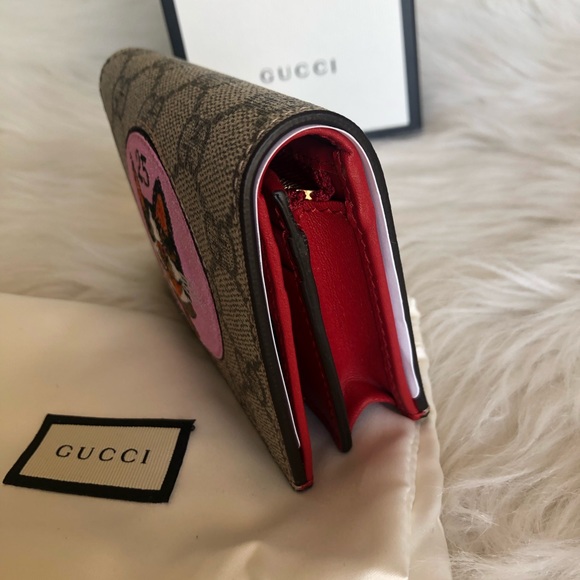 GUCCI BOSCO PATCH GG SUPREME CANVAS CARD CASE WALLET - Picture 5 of 5